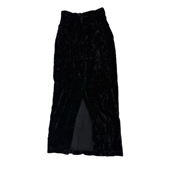 Vintage Scott McClintok Crused Velvet Maxi Skirt Women's Small Black Whimsygoth - Picture 2 of 4